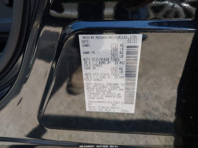 5N1AL0MM4FC512873 Infiniti 2015