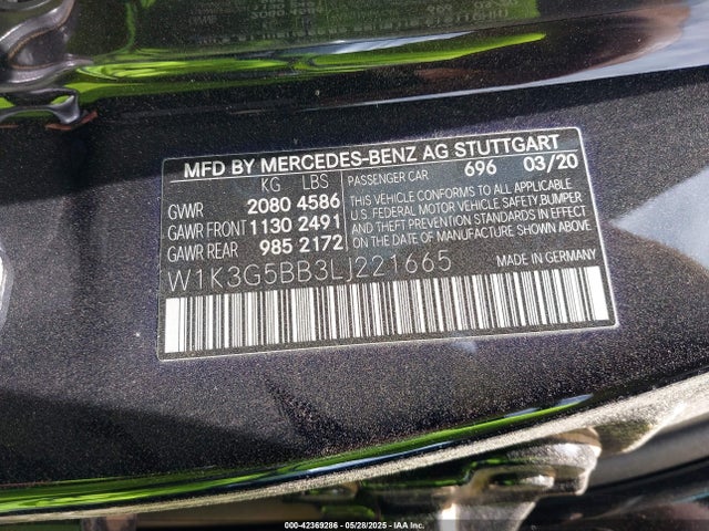 W1K3G5BB3LJ221665 Mercedes-Benz Amg A 35 4matic
