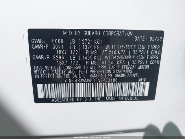 Subaru 2022 2022 4S4WMAED6N3463486 Image 9