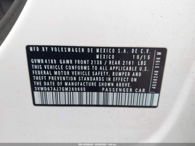 3VWD67AJ7GM269665 Volkswagen Jetta 1.4t Se