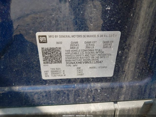 2022 CHEVROLET EQUINOX 3GNAXHEV9NS212647 Photo 8
