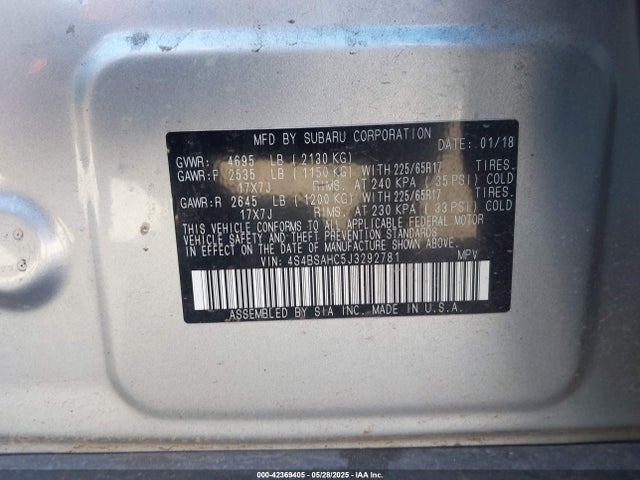 4S4BSAHC5J3292781 Subaru u5