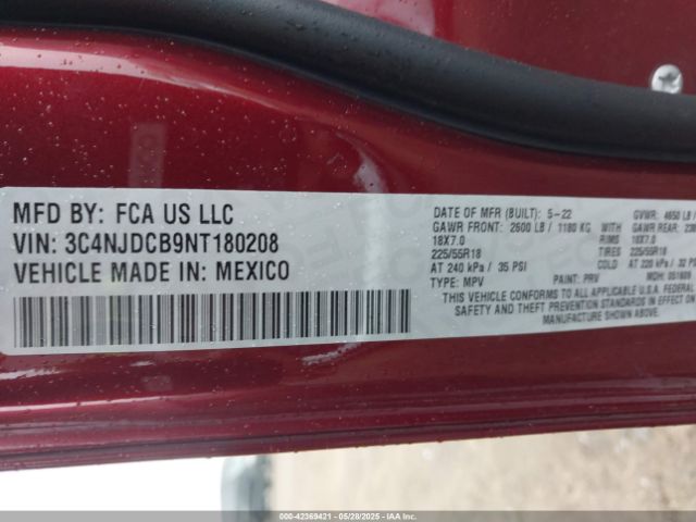 2022 JEEP COMPASS 3C4NJDCB9NT180208 Photo 8