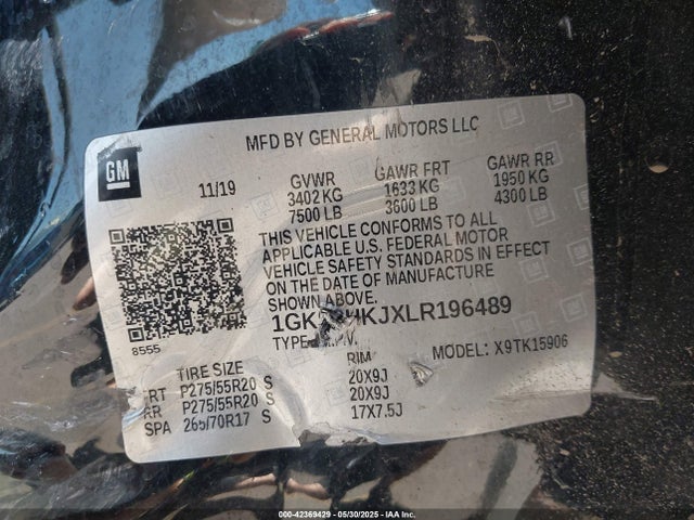 1GKS2HKJXLR196489 GMC l86 - spark ignited direct injection, variable valve timing, afm, e85max, alum