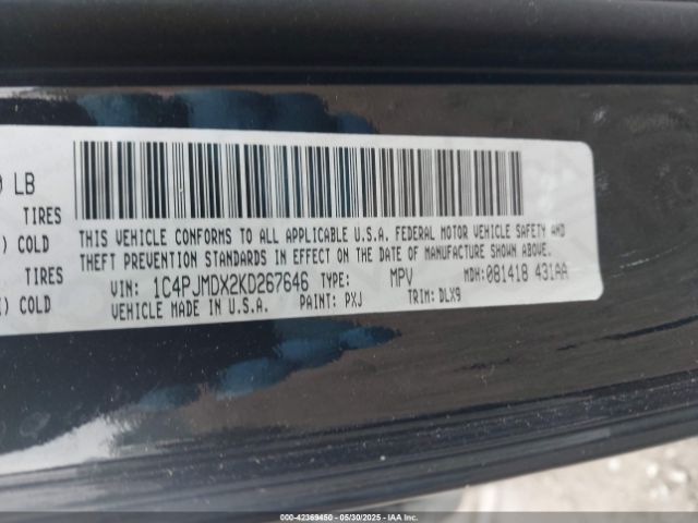 1C4PJMDX2KD267646 Jeep Cherokee Limited 4x4