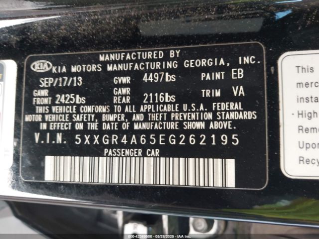 5XXGR4A65EG262195 KIA dohc t-gdi theta-ii