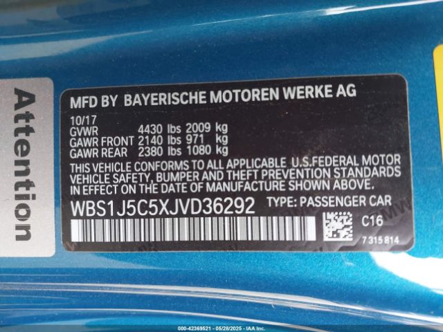 WBS1J5C5XJVD36292 BMW M2