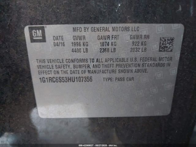 2017 CHEVROLET VOLT 1G1RC6S53HU107356 Photo 8