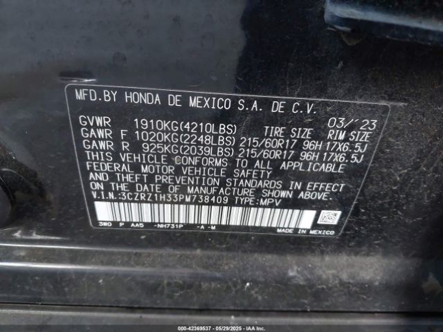 2023 HONDA HR-V 3CZRZ1H33PM738409 Photo 8