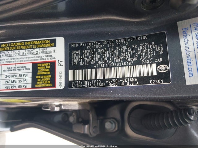4T1BF1FK3EU346187 Toyota CAMRY SE