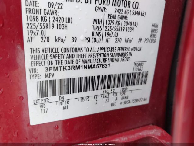 2022 FORD MUSTANG MACH-E 3FMTK3RM1NMA57631 Photo 8