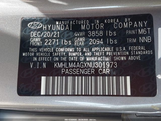 2022 HYUNDAI ELANTRA KMHLM4AGXNU301973 Photo 8