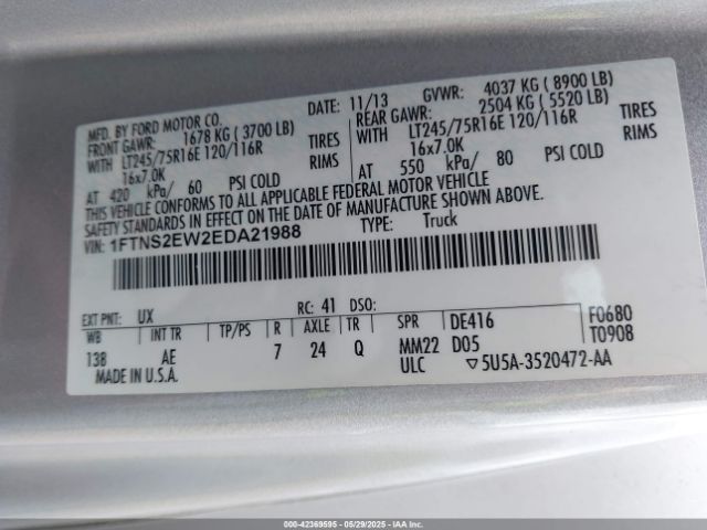 1FTNS2EW2EDA21988 Ford E-250 Commercial