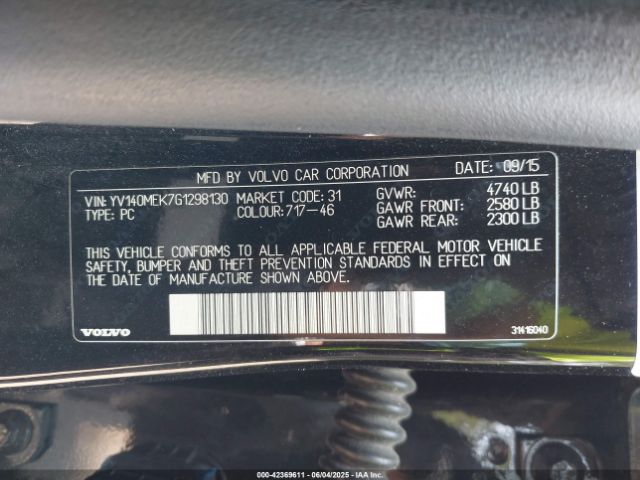 YV140MEK7G1298130 Volvo V60 T5 Drive-e Premier