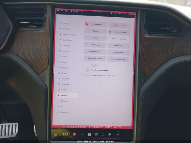 5YJXCDE27KF204354 Tesla MODEL X