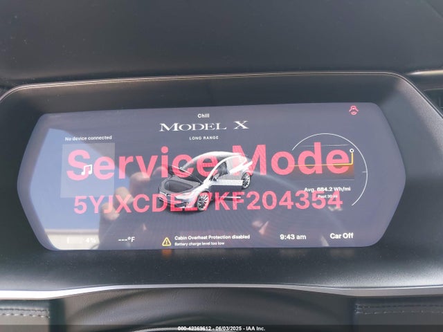 5YJXCDE27KF204354 Tesla MODEL X