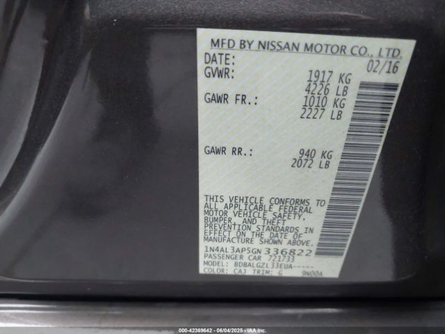 1N4AL3AP5GN336822 Nissan 2016