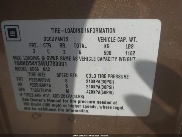 1998 CADILLAC DEVILLE 1G6KD54Y3WU730001 Photo 8