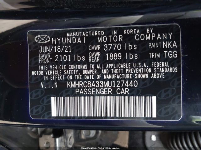 KMHRC8A33MU127440 Hyundai Venue Sel