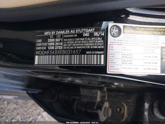 Mercedes-Benz 2014 2014 WDDHF5KBXEB031657 Image 9