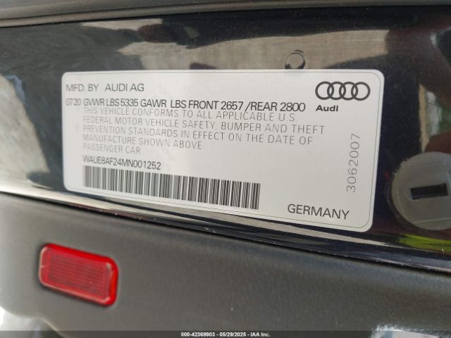 2021 AUDI A6 WAUE8AF24MN001252 Photo 8