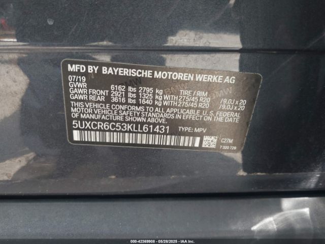 2019 BMW X5 5UXCR6C53KLL61431 Photo 8