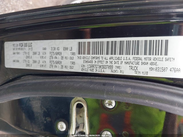 1C6RR7GT0KS637099 RAM 2019