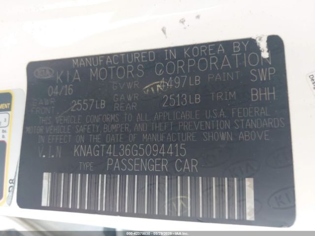 KNAGT4L36G5094415 KIA gdi theta ii