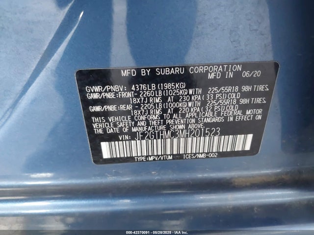 Subaru na 2021 JF2GTHMC3MH201523 Image 9