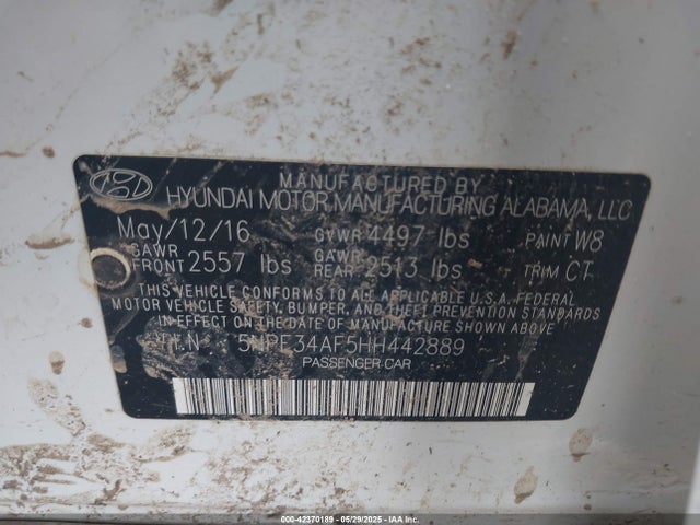 Hyundai 2017 2017 5NPE34AF5HH442889 Image 9