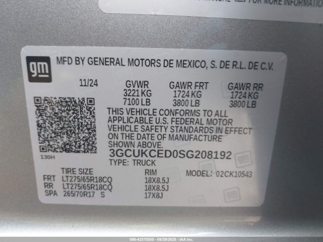 3GCUKCED0SG208192 Chevrolet l84