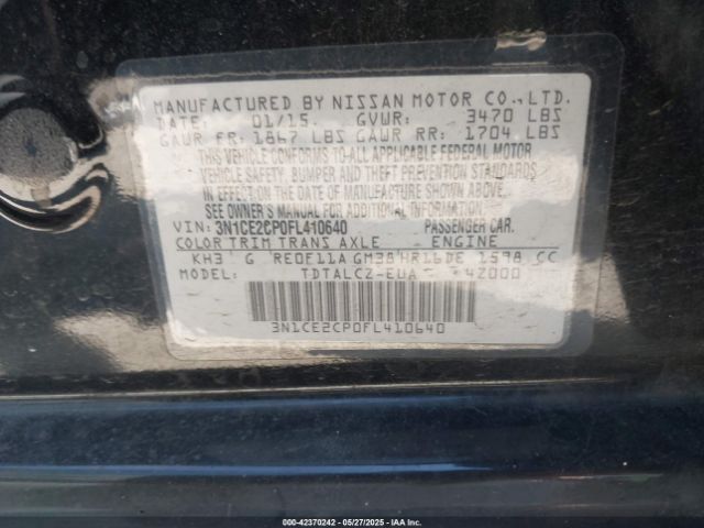 3N1CE2CP0FL410640 Nissan Versa Note S Plus
