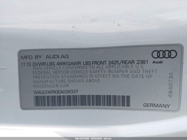 2014 AUDI A5 WAULFAFR0EA039337 Photo 8