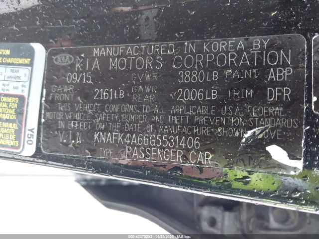 KNAFK4A66G5531406 KIA FORTE LX