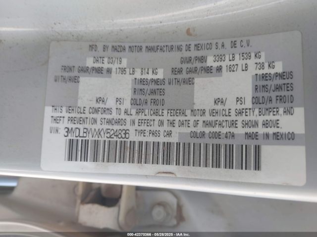 2019 TOYOTA YARIS 3MYDLBYVXKY524836 Photo 8