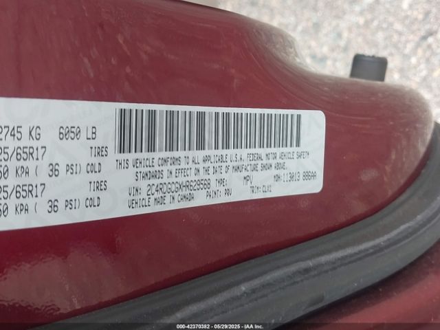 2C4RDGCGXHR629568 Dodge Grand Caravan Sxt