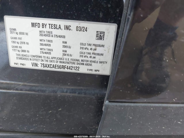 2024 TESLA MODEL X 7SAXCAE56RF442122 Photo 8