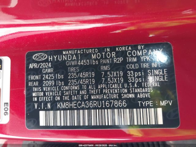 KM8HECA36RU167866 Hyundai Kona Limited