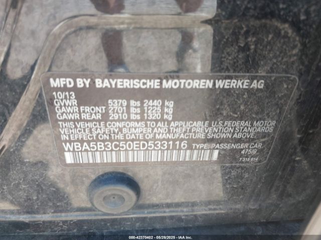 2014 BMW 535I WBA5B3C50ED533116 Photo 8