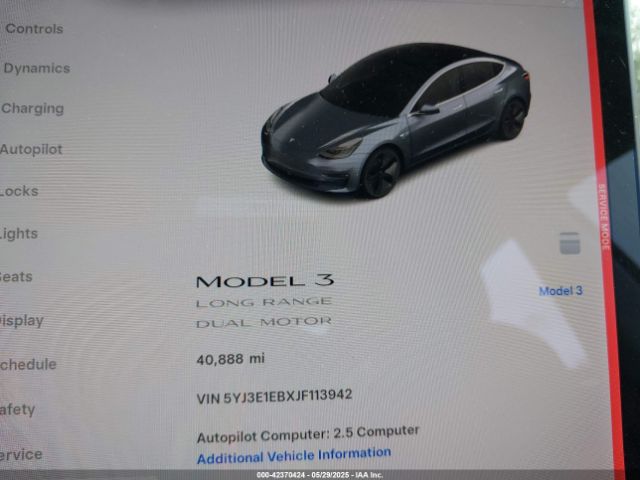 5YJ3E1EBXJF113942 Tesla Model 3 Long Range/performance