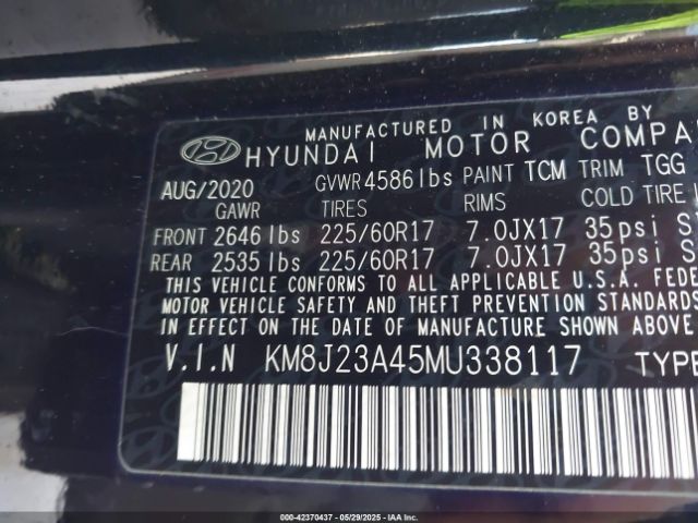 KM8J23A45MU338117 Hyundai TUCSON SE