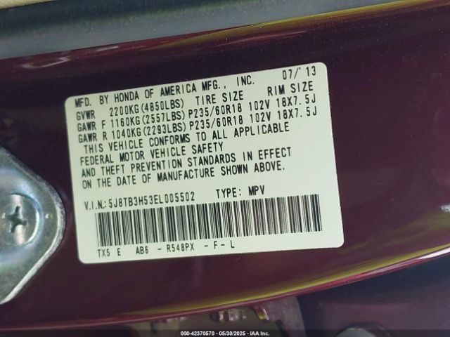 2014 ACURA RDX 5J8TB3H53EL005502 Photo 8