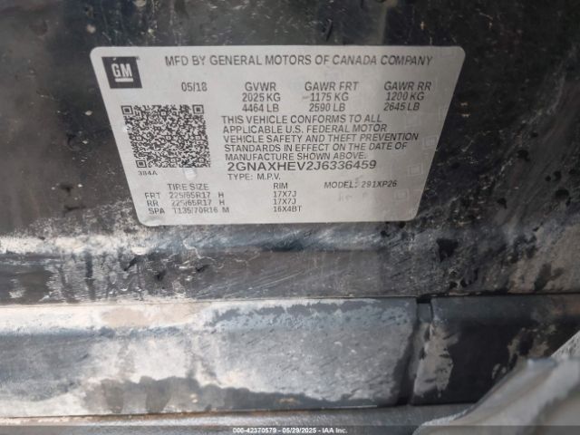 2018 CHEVROLET EQUINOX 2GNAXHEV2J6336459 Photo 8