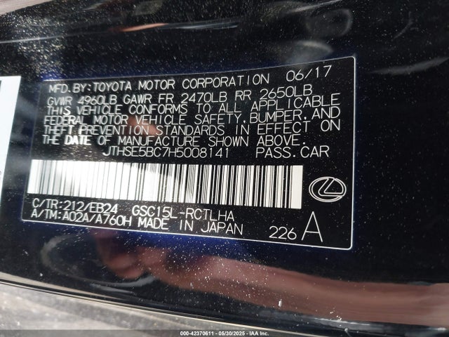 2017 LEXUS RC JTHSE5BC7H5008141 Photo 8