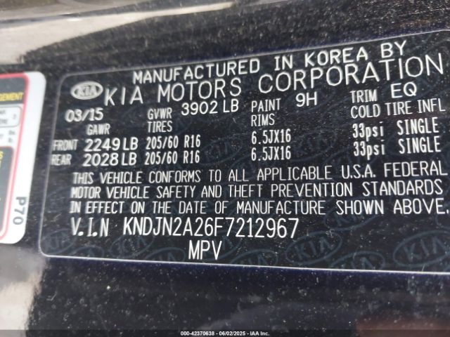 KNDJN2A26F7212967 KIA Soul
