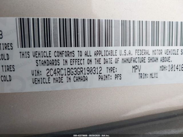2016 CHRYSLER TOWN & COUNTRY 2C4RC1BG3GR190312 Photo 8