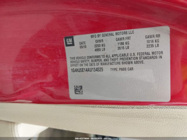 2010 BUICK LUCERNE 1G4HJ5E14AU134529 Photo 8