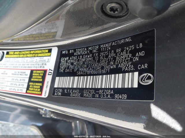 Lexus 2gr-fks 2025 58ACZ1B10SU191871 Image 9