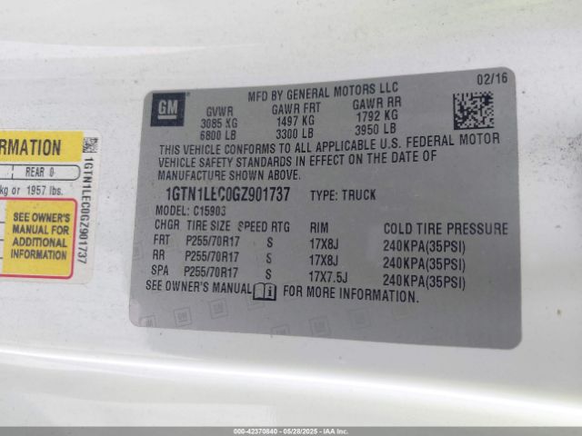 1GTN1LEC0GZ901737 GMC SIERRA 1500
