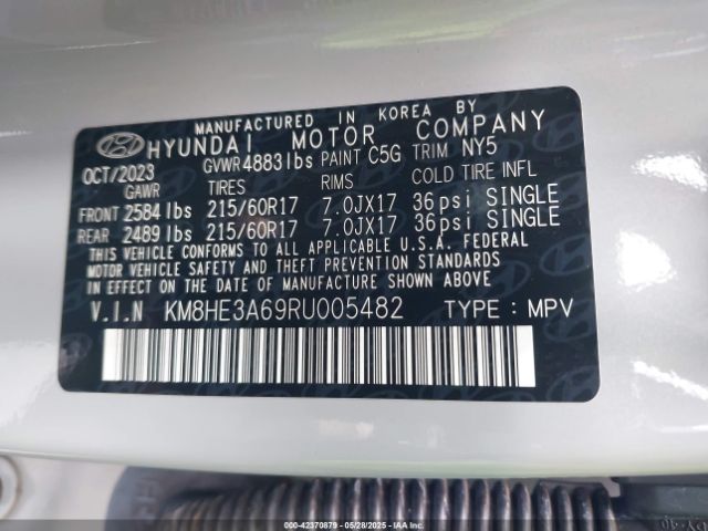 KM8HE3A69RU005482 Hyundai Kona Electric Limited